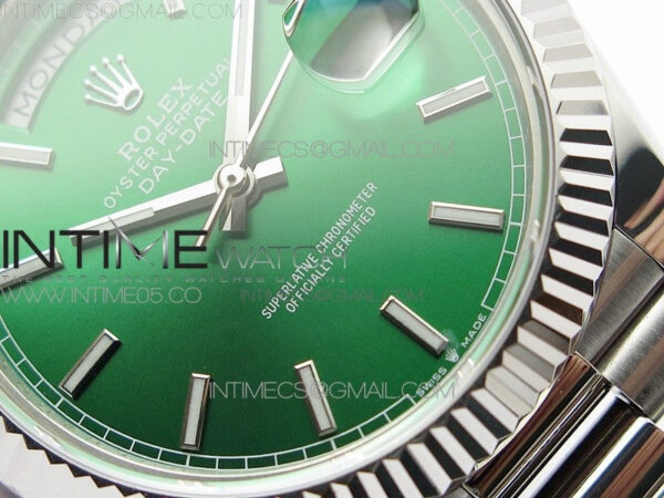 Day-Date 40mm 228239 BP New Dial Version 904 SS Green Stick Markers Dial on SS President Bracelet A2836 – Bild 5