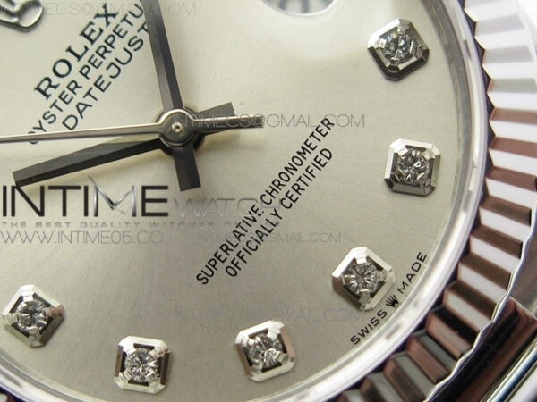 Datejust 31mm 278275 SS BP Best Edition Silver Crystals Markers Dial on RG President Bracelet – Bild 4