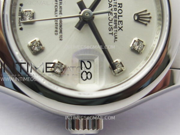 Datejust 28mm 279166 Smooth Bezel SS APSF Best Edition White MOP Dial Crystals Markers on SS Jubilee Bracelet NH05 – Bild 5