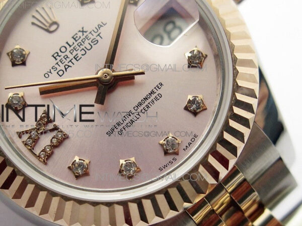 Datejust 28mm 279173 SS/RG BP Best Edition Silver Stars Crystal Markers Dial on SS/RG Jubilee Bracelet ETA2671 – Bild 5