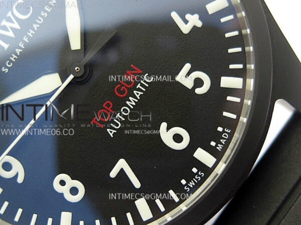 Big Pilot IW329801 Real Ceramic M+F 1:1 Best Edition Black Dial on Black Rubber Strap SEIKO 8N-24 – Bild 5
