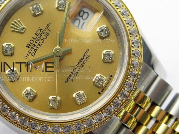 Datejust 28mm 279179 SS/YG APSF Best Edition Gold Dial Crystals Markers on SS/YG Jubilee Bracelet NH05 – Bild 5