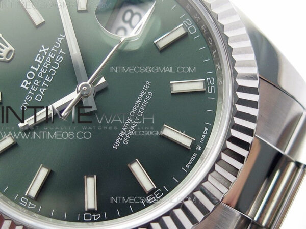 DateJust 41 126334 NTF 1:1 Best Edition 904L Steel Green Stick Dial on Oyster Bracelet VR3235 – Bild 5