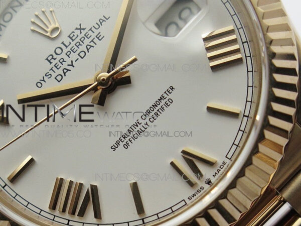 Day-Date 40mm 228239 BP New Dial Version 904 RG White Roman Markers Dial on RG President Bracelet A2836 – Bild 5