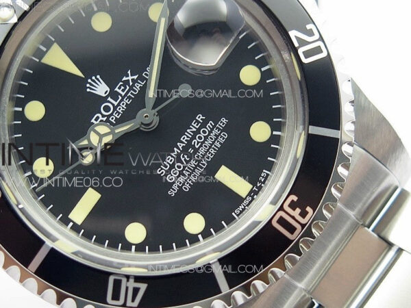 Vintage Submariner 1680 SS JKF Best Edition Black Dial on SS Bracelet (Style2) A2836 – Bild 5