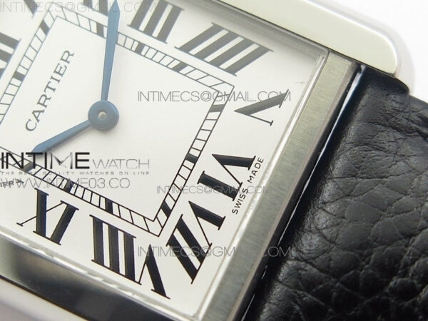 Tank Solo Ladies 25mm SS AF 1:1 Best Edition White Dial on Black Leather Strap Ronda Quartz – Bild 5