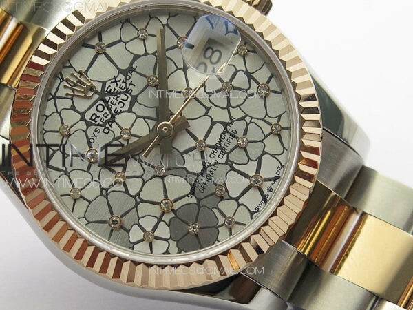 DateJust 31mm 72610 SS/RG APSF Best Edition Blue Flowers Crystals Dial on Oyster Bracelet A2824 – Bild 5