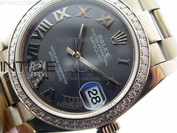 Datejust 31mm 278275 RG Dia Bezel BP Best Edition Gray Roman Markers Dial @6 Dia on RG President Bracelet – Bild 4