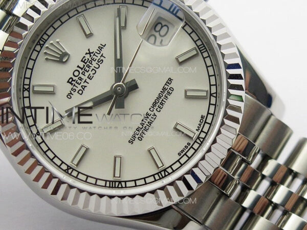DateJust 31mm 178271 SS APSF Best Edition White Dial Sticks Markers on Jubilee Bracelet A2824 – Bild 5