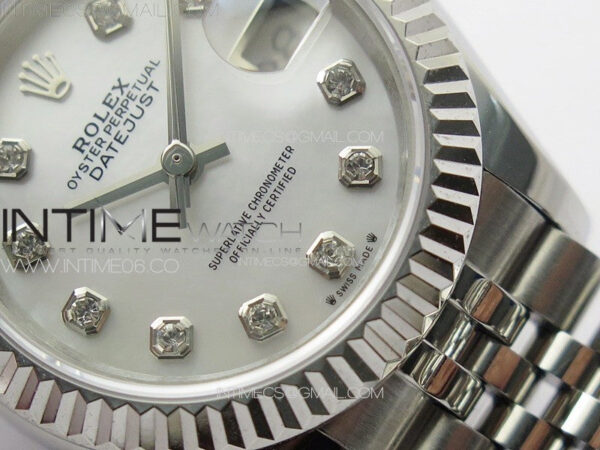 Datejust 28mm 279179 SS APSF Best Edition Silver Dial Crystals Markers on SS Jubilee Bracelet NH05 – Bild 5