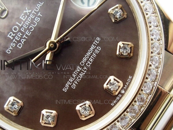 Datejust 31mm 278275 RG BP Best Edition Dia Bezel Brown Roman Crystal Markers Dial on RG President Bracelet – Bild 5