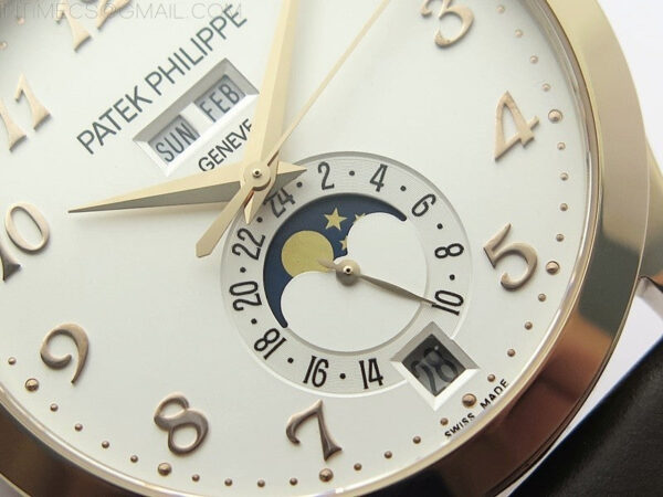 Annual Calendar Complications 5396 RG GRF Best Edition White dial Numbers Markers Blue Markers on Brown leather strap A324 – Bild 5
