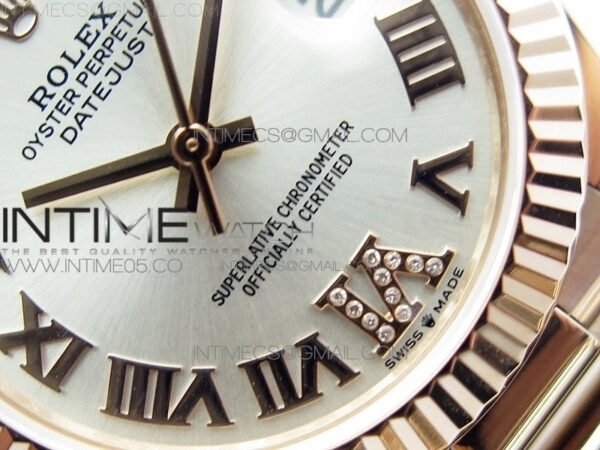 Datejust 31mm 278275 RG BP Best Edition Silver Roman Markers Dial @6 Dia on RG President Bracelet – Bild 5