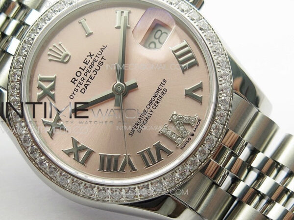 DateJust 31mm 178271 SS Crystal Bezel APSF Best Edition Pink Dial Roman Markers on Jubilee Bracelet A2824 – Bild 5