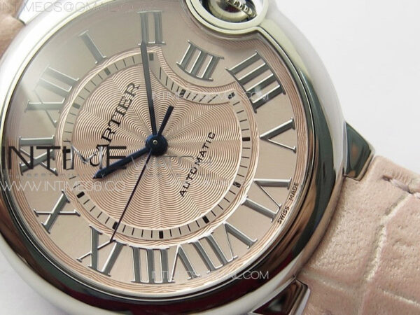 Ballon Bleu 36mm SS K3F 1:1 Best Edition Pink Textured Dial on Pink Leather Strap A076 – Bild 5