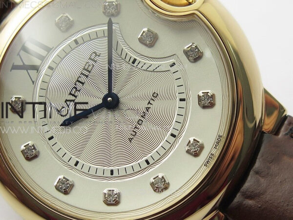 Ballon Bleu 36mm RG K3F 1:1 Best Edition White Textured Dia Markers Dial On Black Leather Strap A076 – Bild 5
