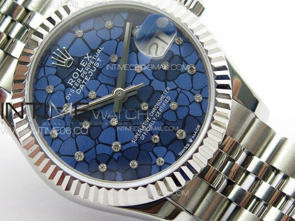 DateJust 31mm 72610 SS APSF Best Edition Blue Flowers Crystals Dial on Jubilee Bracelet A2824 – Bild 5