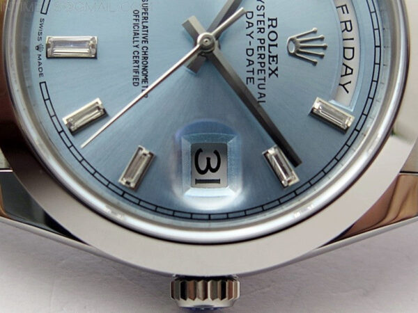 Day Date 40mm 228239 Gain Weight SS/tungsten APSF 1:1 Best Edition Ice Blue Dial T Crystals Markers on SS President Bracelet A2836 – Bild 5