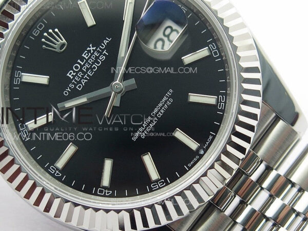 DateJust 41 126334 ZF 1:1 Best Edition 904L Steel Black Dial Stick Marker on Jubilee Bracelet A2824 (Free Key Ring) – Bild 5