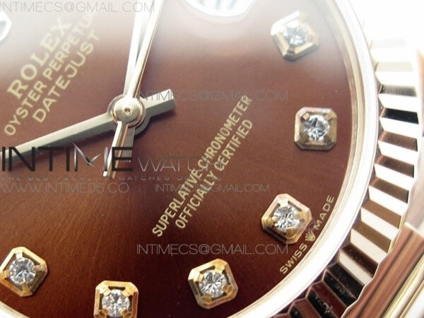 Datejust 31mm 278275 RG BP Best Edition Brown Crystal Markers Dial on RG President Bracelet – Bild 5