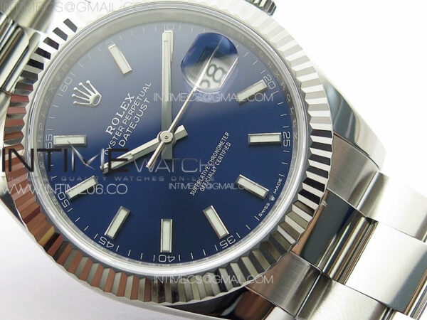 DateJust 41 126334 NTF 1:1 Best Edition 904L Steel Blue Stick Dial on Oyster Bracelet VR3235 – Bild 5