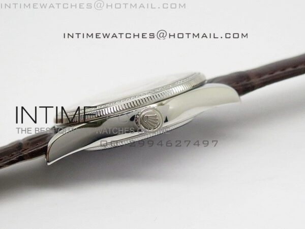 Cellini 50509 BP Maker SS Crystal Bezel Sliver Dial on Brown Leather Strap – Bild 5