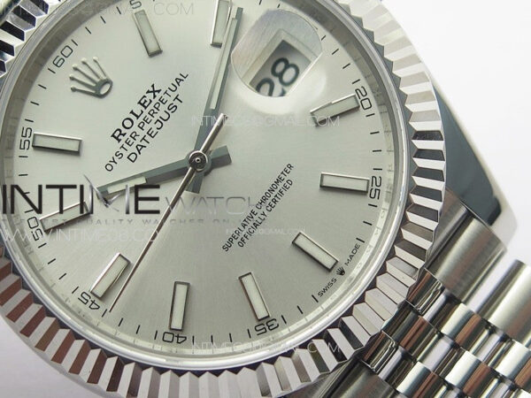 DateJust 41 126334 ZF 1:1 Best Edition 904L Steel Silver Dial Stick Marker on Jubilee Bracelet A2824 (Free Key Ring) – Bild 5