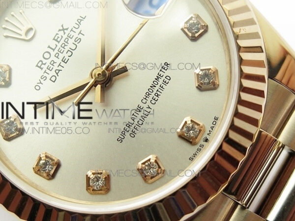 Datejust 31mm 278275 RG BP Best Edition Silver Crystals Markers Dial on RG President Bracelet – Bild 5