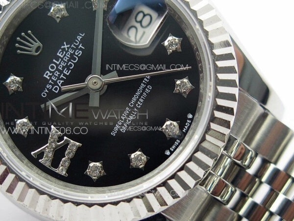 Datejust 28mm 279179 SS APSF Best Edition Black Dial Stars Crystals Markers on SS Jubilee Bracelet NH05 – Bild 5