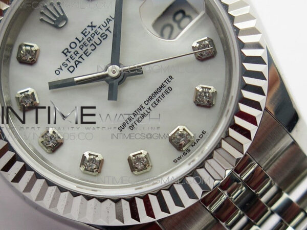 Datejust 28mm 279174 SS BP Best Edition White MOP Crystal Markers Dial on SS Jubilee Bracelet ETA2671 – Bild 5