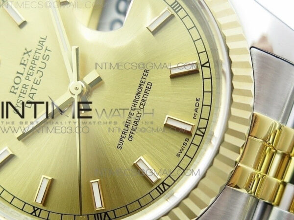 DateJust 36 SS/YG 126233 ARF 1:1 Best Edition YG Dial Stick Markers on SS/YG Jubilee Bracelet SH3135 – Bild 6