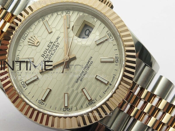 DateJust 41 126334 SS/RG GMF 1:1 Best Edition Silver Fluted Dial on SS/RG Jubilee Bracelet – Bild 6