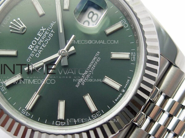 DateJust 41 126334 904L SS Clean 1:1 Best Edition Green Sticks Dial on Jubilee Bracelet VR3235 – Bild 5