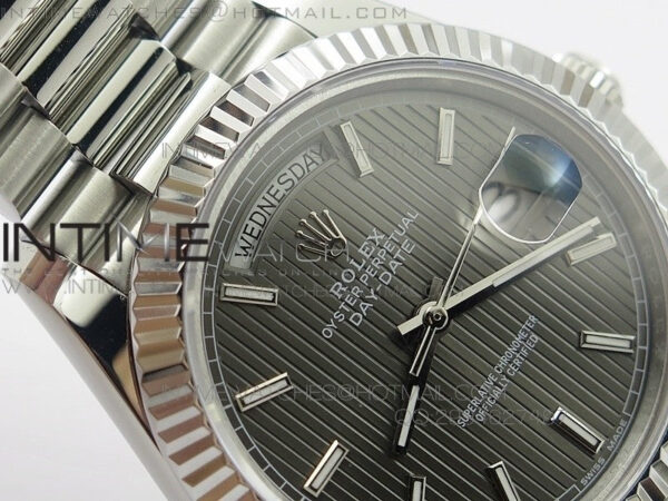 DayDate 40mm BP Best 228239 SS Gray Stripe Stick Dial on SS Bracelet – Bild 5