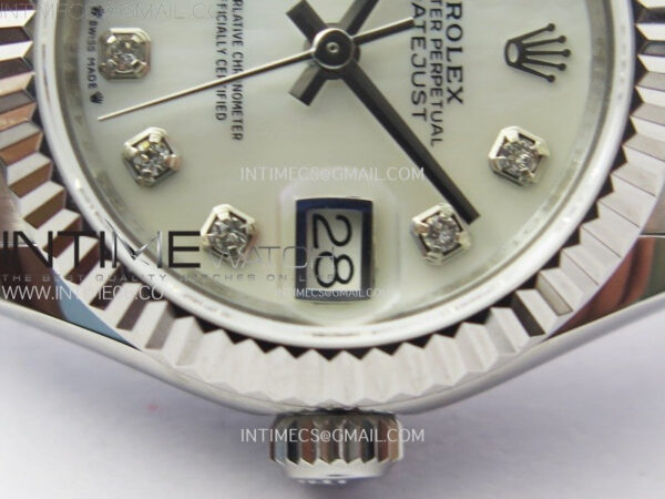 Datejust 28mm 279179 SS APSF Best Edition White MOP Dial Crystals Markers on SS Jubilee Bracelet NH05 – Bild 6