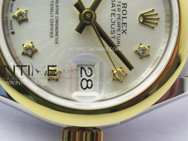Datejust 28mm 279173 Smooth Bezel SS/YG APSF Best Edition White MOP Dial Star Crystals Markers on Jubilee Bracelet NH05 – Bild 5
