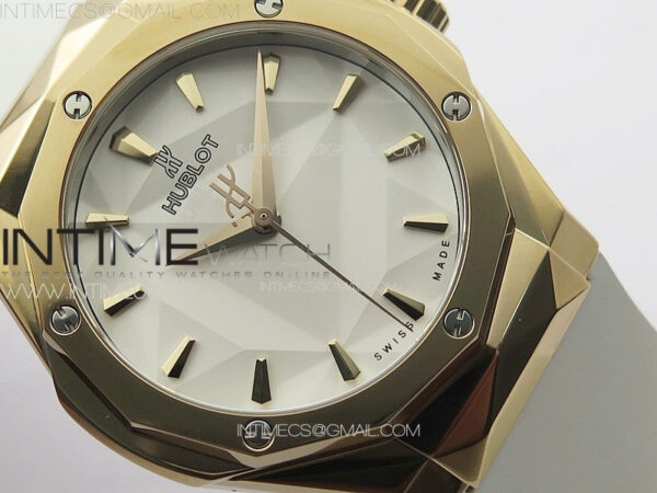 Classic Fusion Orlinski RG APSF 1:1 Best Edtion White Faceted Dial on White Rubber Strap A2892 – Bild 5