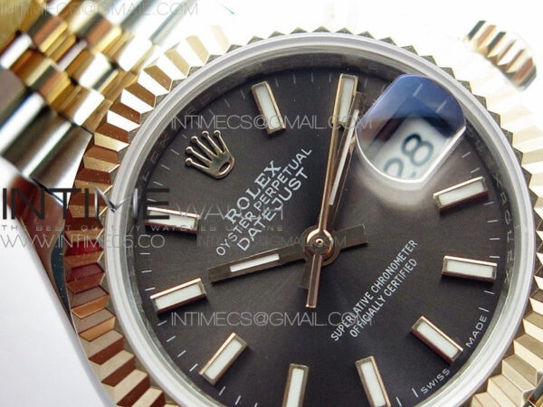 Datejust 28mm 279173 SS/RG BP Best Edition Gray Stick Markers Dial on SS/RG Jubilee Bracelet ETA2671 – Bild 5