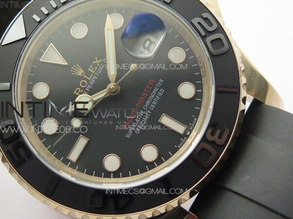 Yacht-Master 126655 3EF 1:1 Best Edition 3D Black Ceramic Bezel on Black Rubber Strap VR3235 – Bild 5