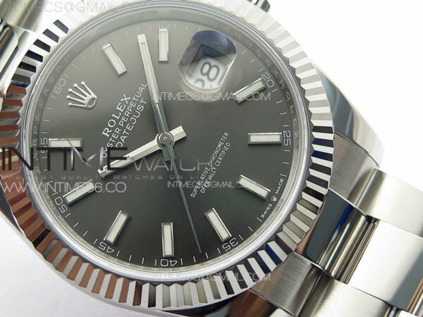 DateJust 41 126334 NTF 1:1 Best Edition 904L Steel Gray Stick Dial on Oyster Bracelet VR3235 – Bild 5