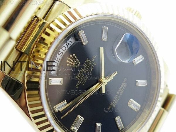 Day-Date 40 YG BP 1:1 Best 228239 Black Diamond Sticks Dial on SS Bracelet – Bild 5