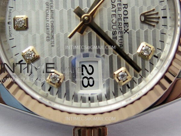 DateJust 36 SS 126231 904L SS/RG VSF 1:1 Best Edition Silver Fluted Dial Diamonds Markers on Jubilee Bracelet VS3235 – Bild 5