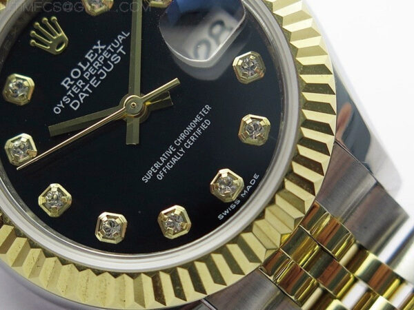 Datejust 28mm 279173 SS/YG BP Best Edition Black Crystals Markers Dial on SS/YG Jubilee Bracelet ETA2671 – Bild 5