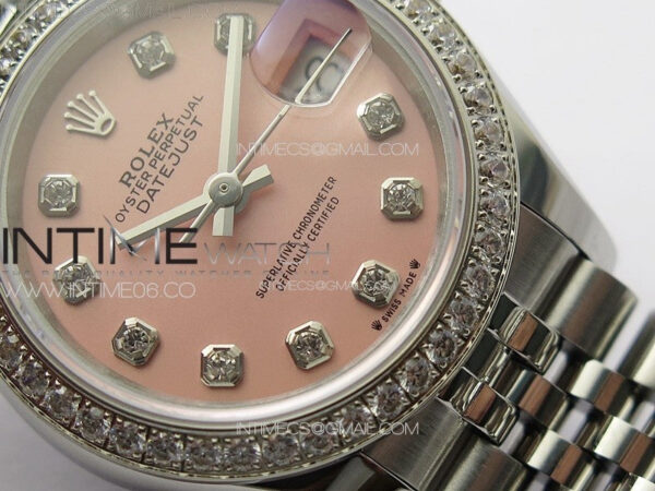 Datejust 28mm 279179 SS/Crystals APSF Best Edition Pink Dial Crystals Markers on SS Jubilee Bracelet NH05 – Bild 5