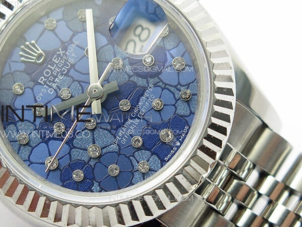 Datejust 28mm 279179 SS APSF Best Edition Blue Flowers Dial on SS Jubilee Bracelet NH05 – Bild 5
