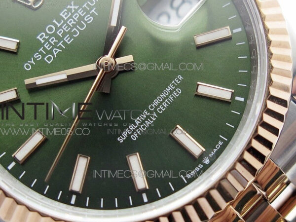 Datejust 36mm 116231 SS/RG BP 1:1 Best Edition Green Dial Stick Markers On SS/RG Jubilee Bracelet A2824 – Bild 5