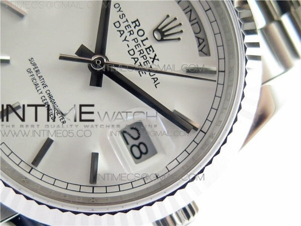 Day-Date 36 128239 SS BP Best Edition White Sticks Markers Dial on SS President Bracelet – Bild 5