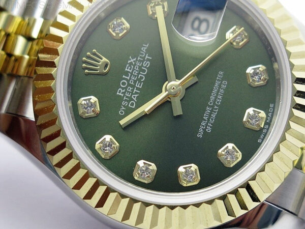 Datejust 28mm 279173 SS/YG BP Best Edition Green Crystals Markers Dial on SS/YG Jubilee Bracelet ETA2671 – Bild 5