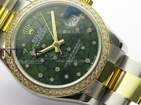 DateJust 31mm 72610 Crystals Bezel SS/YG APSF Best Edition Blue Flowers Crystals Dial on Oyster Bracelet A2824 – Bild 5