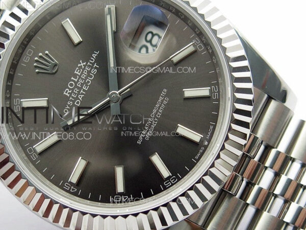 DateJust 41 126334 ZF 1:1 Best Edition 904L Steel Gray Dial Stick Marker on Jubilee Bracelet A2824 (Free Key Ring) – Bild 5